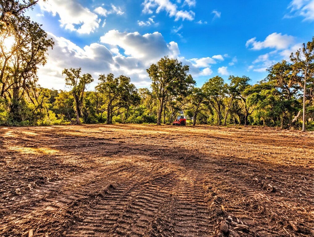 Freshly cleared lot in Clermont FL — build-ready ground after full land clearing by RRV Construction
